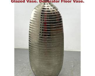 Lot 319 Contemporary 39 Tall Metallic Glazed Vase. Decorator Floor Vase. 