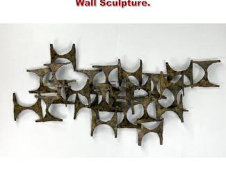 Lot 242 Artist Signed and Dated Brutalist Wall Sculpture. 