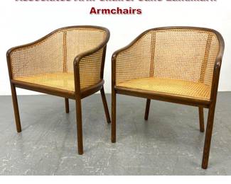 Lot 3 60s Vintage Ward Bennett Brickel Associates Arm Chairs. Cane Landmark Armchairs