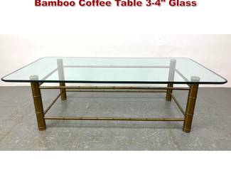 Lot 120 Mastercraft Style Brass Faux Bamboo Coffee Table 34 Glass 