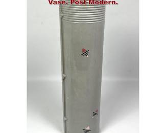 Lot 62 Artist Marked studio Pottery Cylinder Vase. Post Modern.