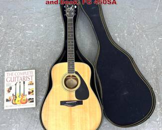 Lot 467 Yamaha Acoustic guitar with case and book. FG 450SA