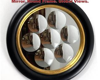 Lot 203 Medium Fornasetti style Dimpled Mirror. Round Frame. Global Views. 