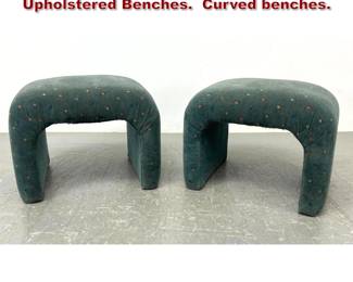 Lot 511 Mid Century Springer Style Upholstered Benches. Curved benches. 