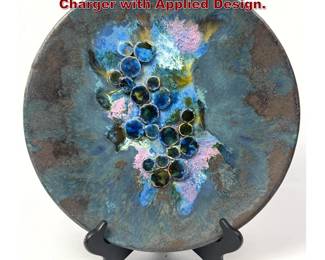 Lot 232 Art Pottery Wall Plaque Sculpture Charger with Applied Design. 
