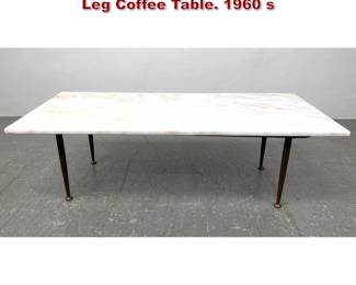 Lot 140 Italian Marble and Bronze Tapered Leg Coffee Table. 1960 s 