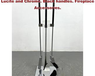 Lot 132 Alessandro Albrizzi Fire place tools Lucite and Chrome. Black handles. Fireplace Accessories. 