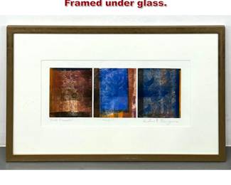 Lot 501 Artist Signed Modernist Monoprint. Framed under glass.