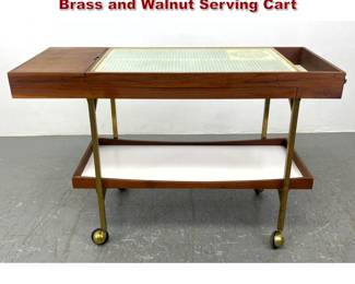 Lot 532 Century Modern Paul McCobb Style Brass and Walnut Serving Cart