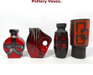 Lot 226 4pcs Mid Century Modern German Pottery Vases. 