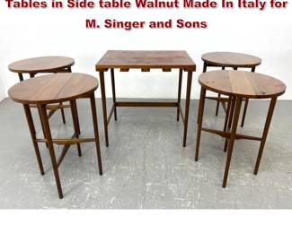Lot 451 Bertha Schaefer Set of Four Nesting Tables in Side table Walnut Made In Italy for M. Singer and Sons
