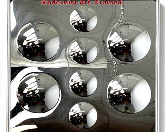 Lot 210 Molded Mirrored Plastic Dimpled Modernist Art. Framed. 