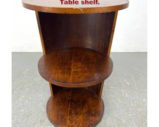 Lot 428 Vintage Art Deco Round Tiered Table shelf. 