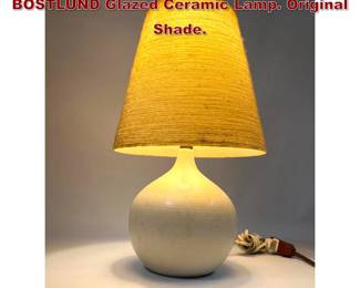 Lot 243 Mid Century Modern LOTTE BOSTLUND Glazed Ceramic Lamp. Original Shade.