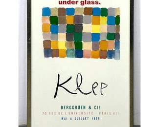 Lot 492 Paul Klee Exhibition Poster. Framed under glass. 