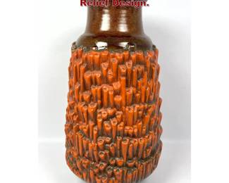 Lot 212 WEST GERMANY Art Pottery Vase. Relief Design. 