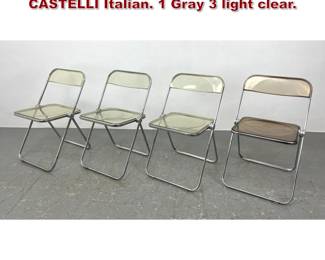 Lot 435 Set 4 Lucite Folding Chairs. Anonima CASTELLI Italian. 1 Gray 3 light clear. 