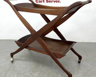 Lot 298 Mid Century Modern Walnut Bar Cart Server. 