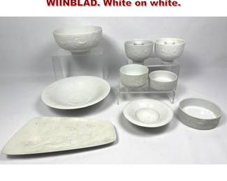 Lot 73 9pcs Rosenthal Porcelain Lot. BJORN WIINBLAD. White on white. 