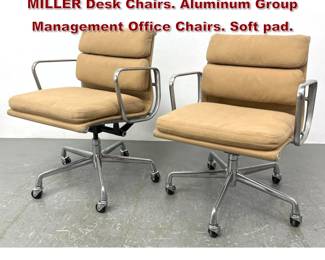 Lot 148 Pr CHARLES EAMES for HERMAN MILLER Desk Chairs. Aluminum Group Management Office Chairs. Soft pad. 