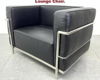 Lot 411 Le Corbusier Style Chrome Frame Lounge Chair. 