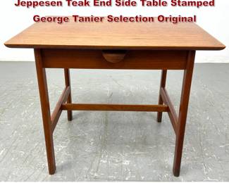 Lot 207 Finn Juhl Attributed for P. Jeppesen Teak End Side Table Stamped George Tanier Selection Original 