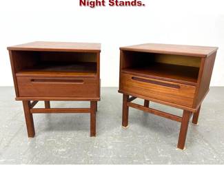 Lot 431 Pair Danish Modern Teak Side Table Night Stands. 