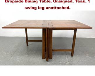 Lot 269 BRUNO MATHSSON Maria Dropside Dining Table. Unsigned. Teak. 1 swing leg unattached. 