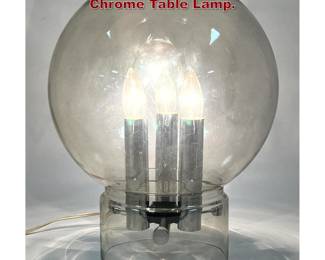 Lot 247 Mid Century Modern Gray Glass and Chrome Table Lamp. 