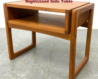 Lot 297 Danish Modern Teak Open Shelf Nightstand Side Table