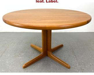 Lot 324 SKOVBY Round teak dining table. No leaf. Label. 