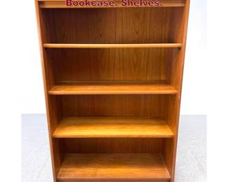 Lot 310 Danish Modern Teak Bookcase. Shelves. 