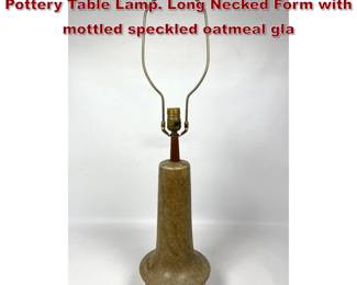 Lot 116 MARTZ by MARSHALL STUDIOS Art Pottery Table Lamp. Long Necked Form with mottled speckled oatmeal gla