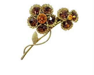 Lot 44   1 Bid(s)
Rhinestone Flower Vintage Brooch