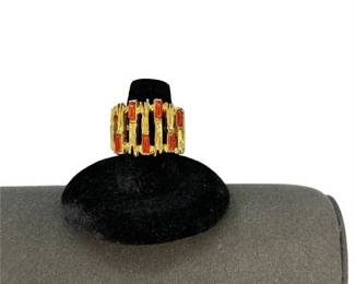 Lot 103   0 Bid(s)
Wide Band Ring Stone Nugget Style Ring Size 7