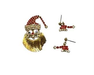 Lot 2   0 Bid(s)
Rhinestone Santa Pin and Pierced Earrings