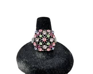 Lot 109   1 Bid(s)
Gun Metal Pink Blue Green Rhinestone Ring Size 9 1/4