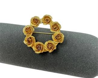 Lot 66   0 Bid(s)
Gold Tone Embossed Roses Brooch