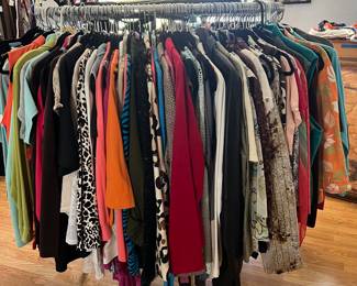 Additional women’s clothes sizes Med through to XX-large.  Rack labeled by size to assist in a nice shopping experience. 