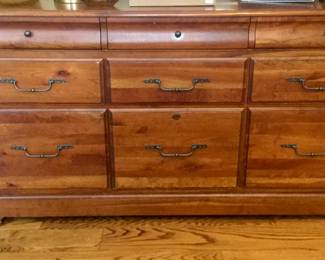 Ethan Allen credenza 9 drawer, 64w x 22d x 33h with key for file drawer