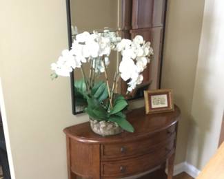 Ballard Design Entryway Demilune Table w/Wall Mirror