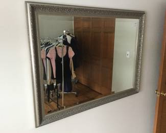 34" x 42" Framed Mirror - Pewter tone frame