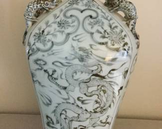 17" Tall Porcelain Dragon Vessel