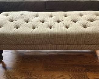 Tufted Bench on Casters (fabric needs a little care)