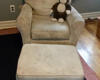 Corduroy Swivel/.Rocker w/Rocking Ottoman
