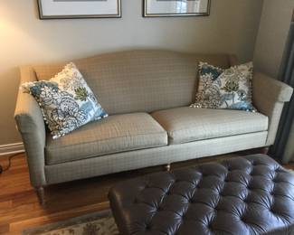 Ethan Allen Camel Back 2 Cushion Couch  84" Long    Glen Plaid fabric 