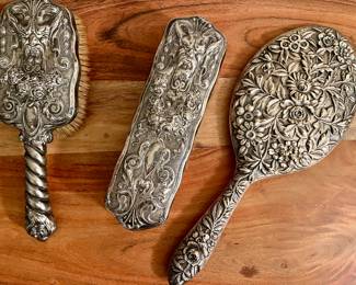 Fantastic early Sterling Silver Brushes & Mirror