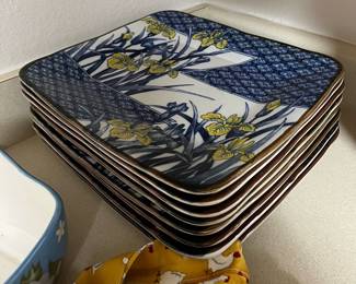 Hand painted Asian plates