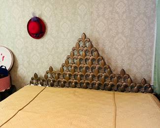 Unique vintage Regency style fleur de lis King bed