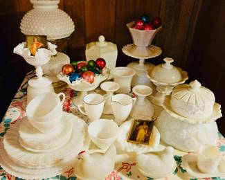 Pretty milk glass collection 